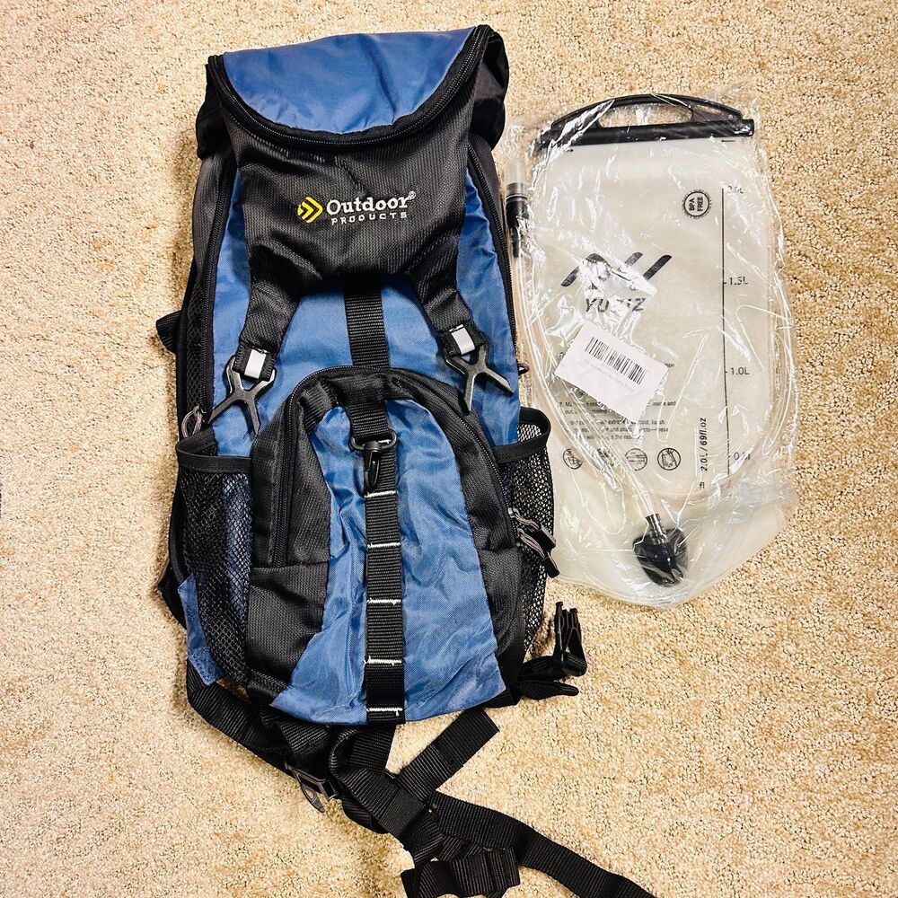 Outdoor Products Blue Hydration Backpack with Water Bladder